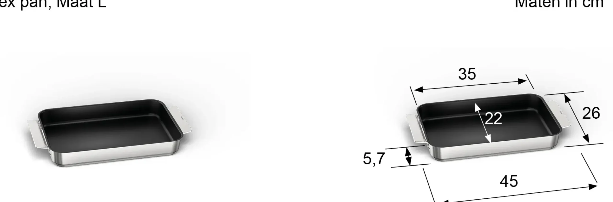HEZ9FF010 Koekenpan 353 mm anti-aanbaklaag , roestvrij staal