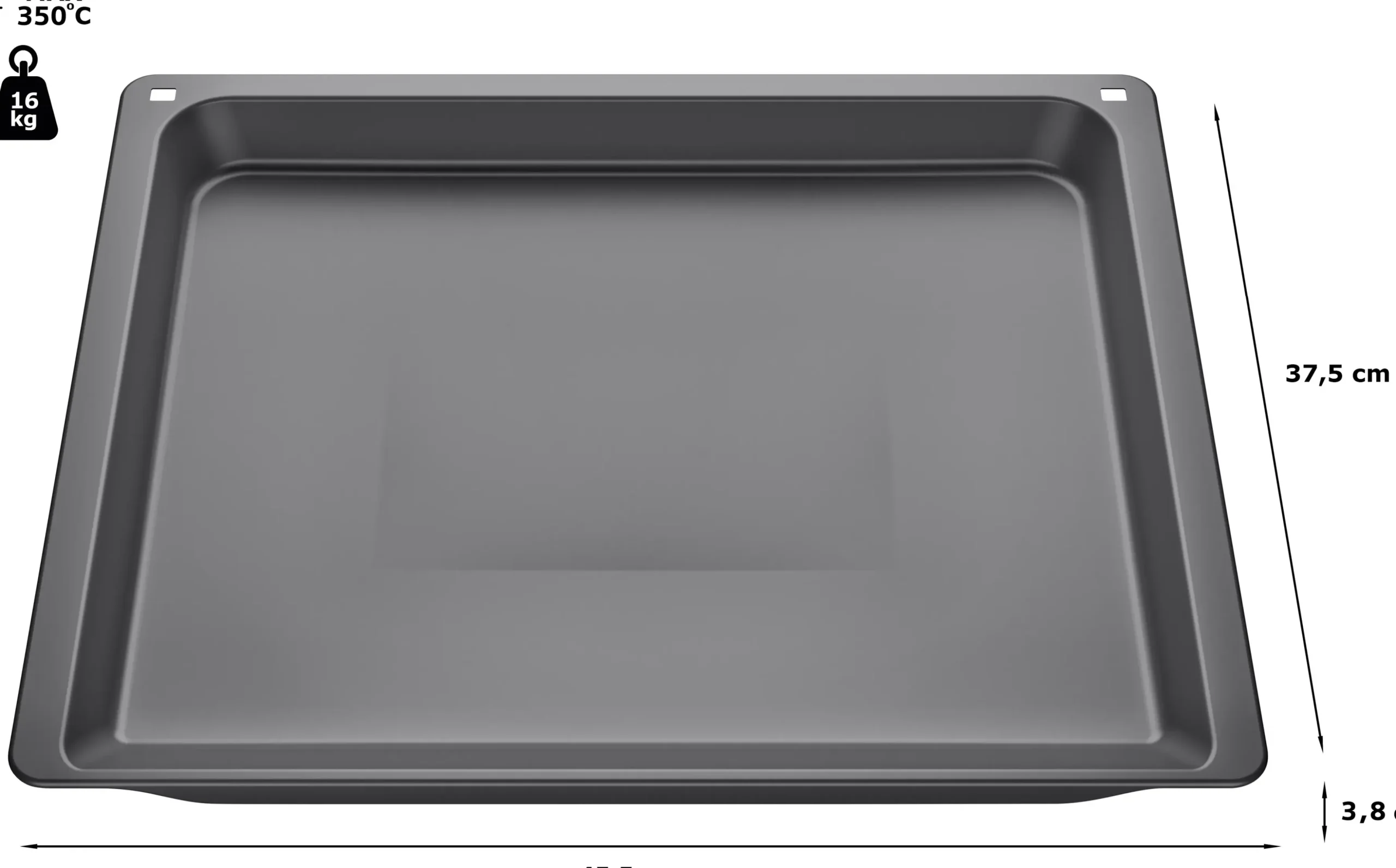 HEZ632070 Universele bakplaat 38 x 455 x 375 mm vaatwasserbestendig