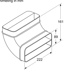 HEZ9VDSB2 Vlakke buis 90 ° verticaal L
