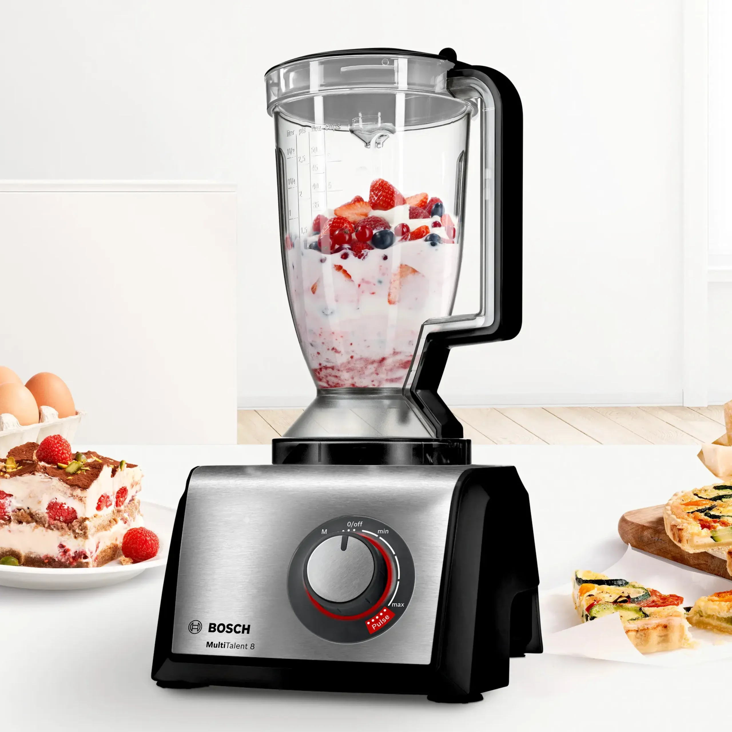 MC812M844 Food processor MultiTalent 8 1250 W Zwart, RVS