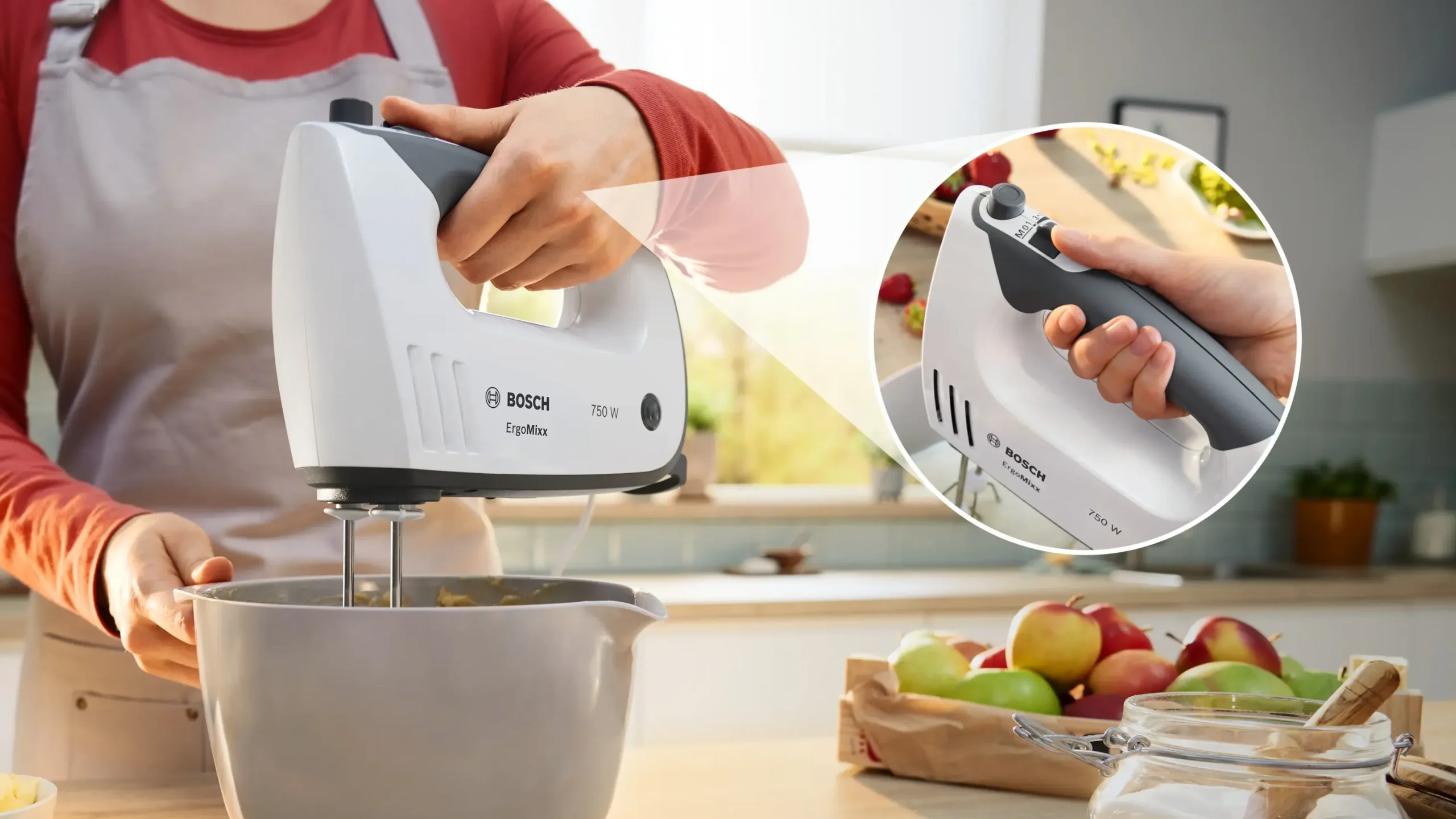 MFQ37470 Handmixer ErgoMixx 750 W Wit, Grijs