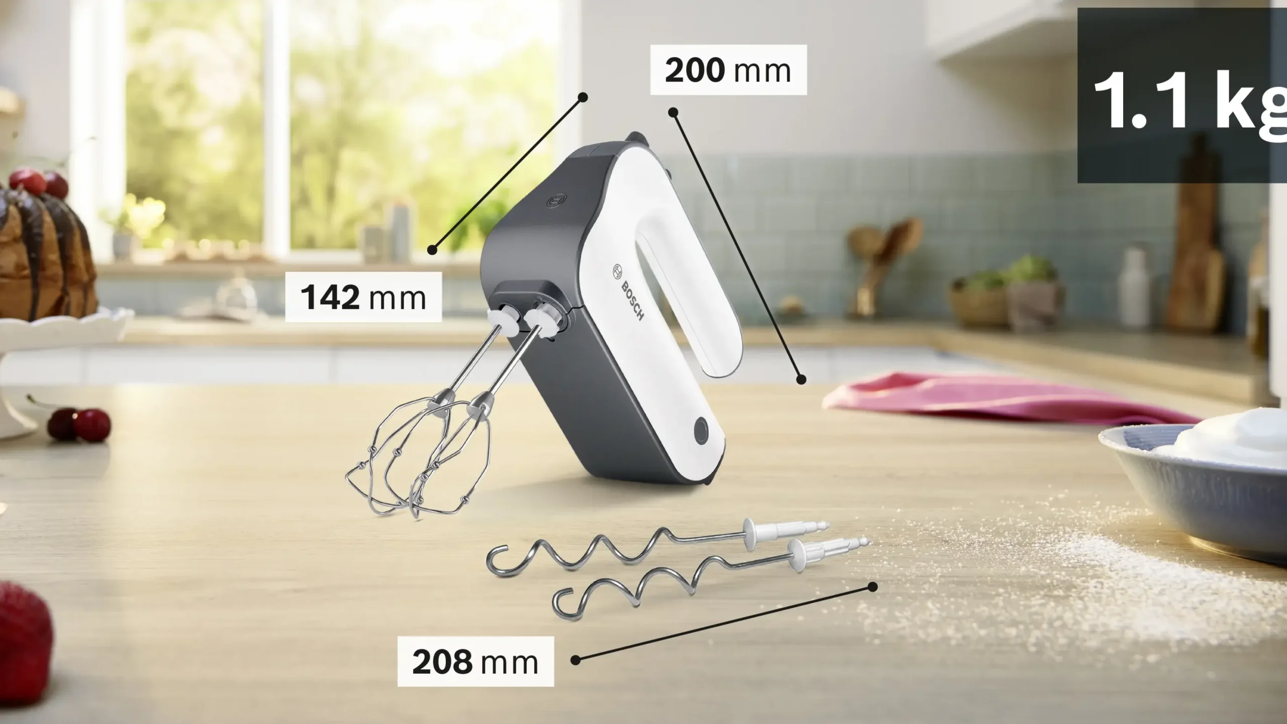MFQ49300 Handmixer MFQ4 850 W Wit, Donker zilver