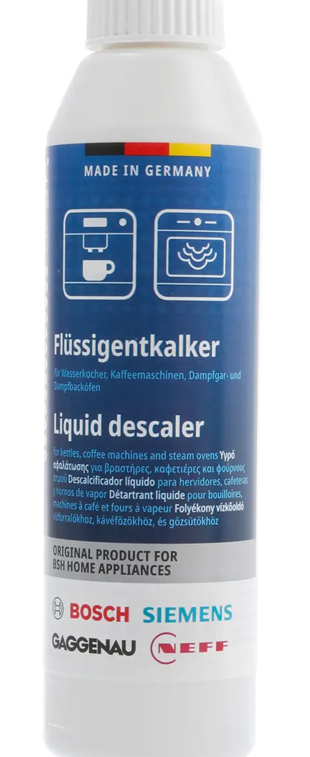 00312531 Ontkalker voor koffieautomaten, waterkokers en Stoomovens - 250 ml