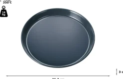 00577346 Pizza bakplaat geschikt voor ovens - Geëmailleerde grijs - Ø 35 cm - Hoogte ca. 3 cm