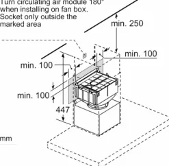 17002117 regenereerbaar geïntegreerde recirculatie CleanAir unit voor wandschouwkappen