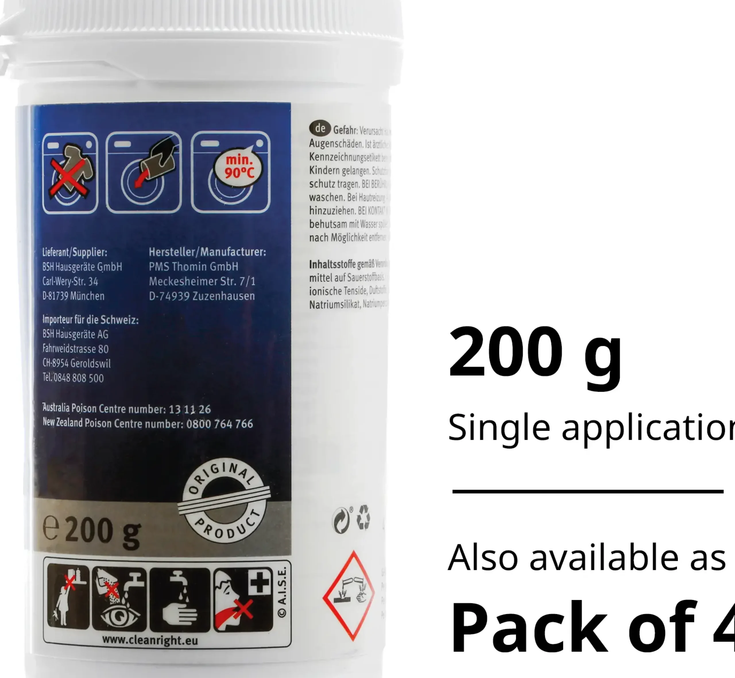 00311925 Reinigingsmiddel voor wasmachines - 200 gram - Poedervorm