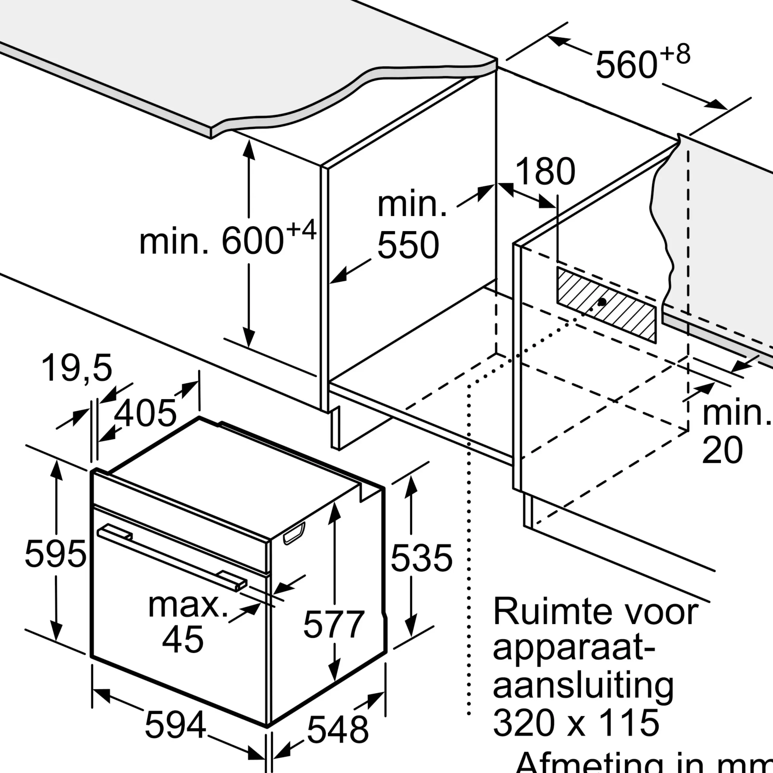 Serie 8 Bakoven met magnetron 60 x 60 cm Zwart