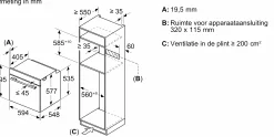 Serie 8 Bakoven met magnetron 60 x 60 cm Zwart