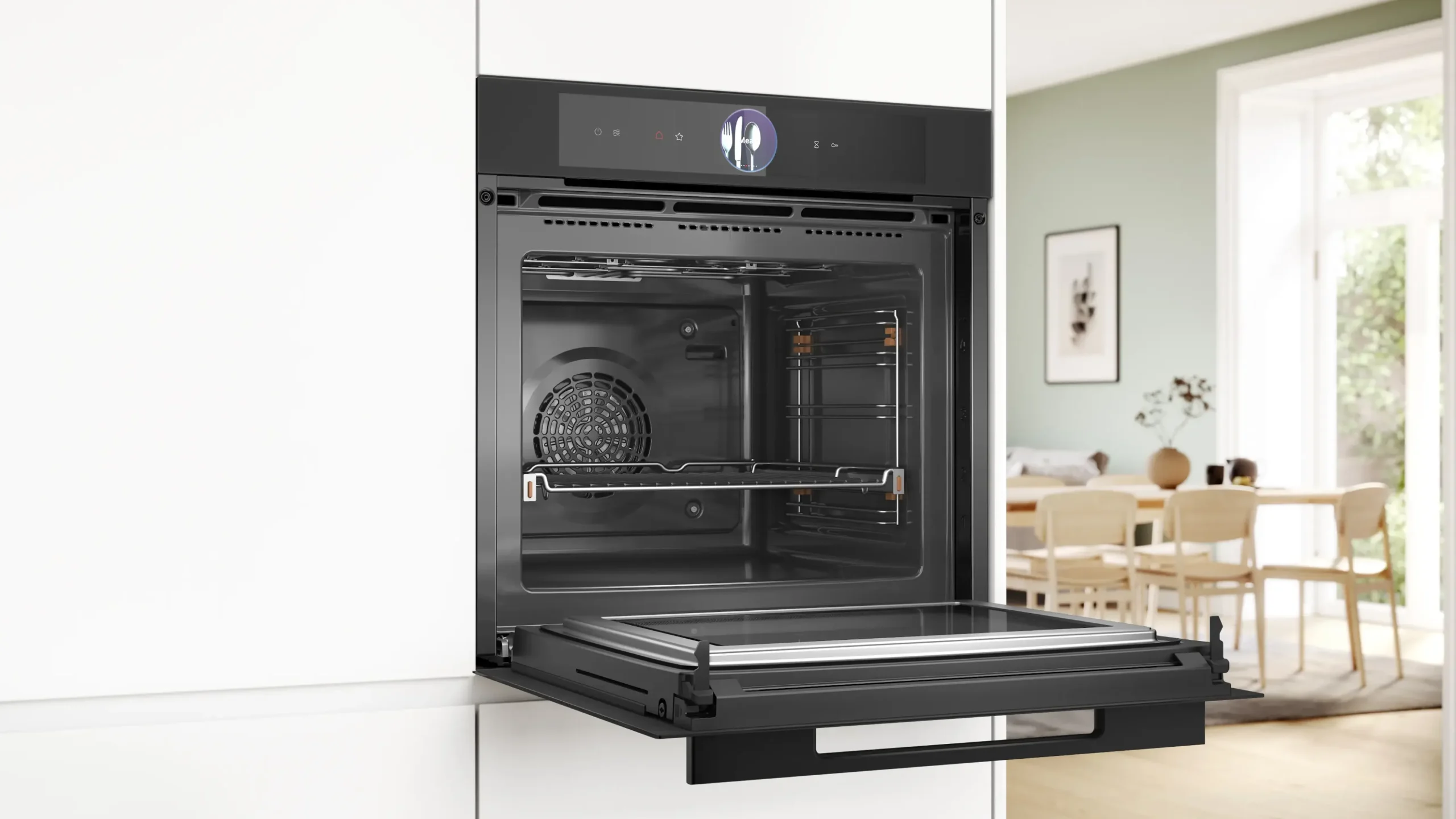 Serie 8 Bakoven met magnetron 60 x 60 cm Mat zwart