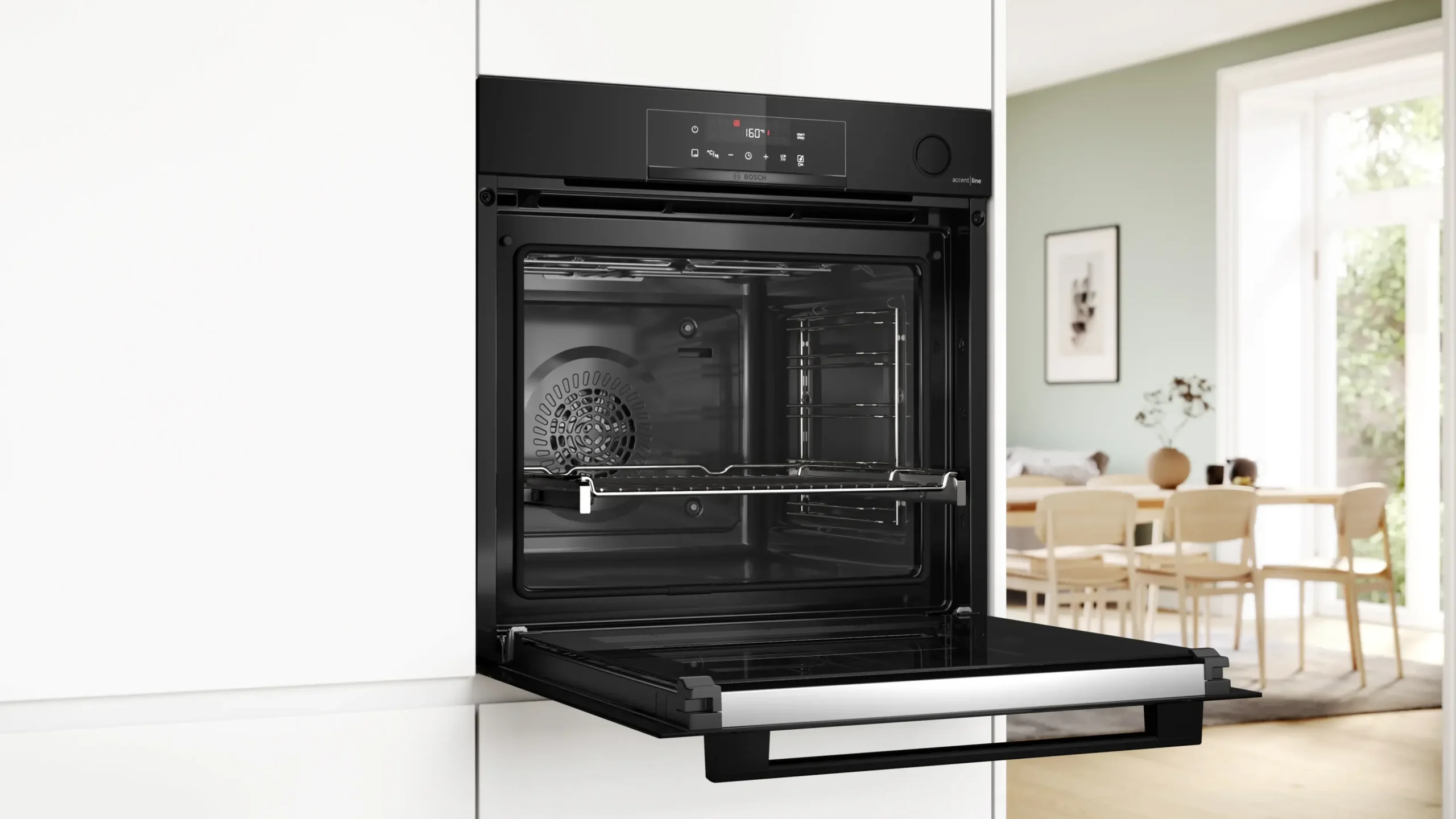 Serie 4 Bakoven met toegevoegde stoom 60 x 60 cm Zwart