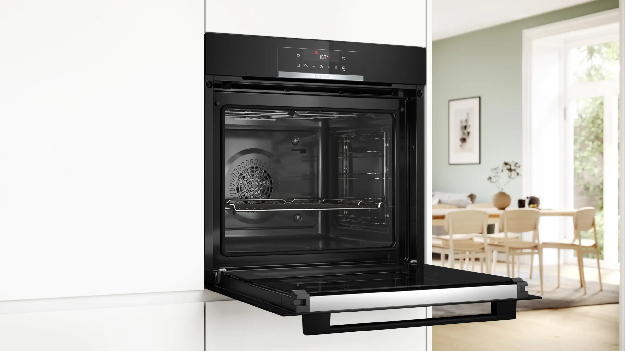 Serie 4 Bakoven met toegevoegde stoom 60 x 60 cm Zwart