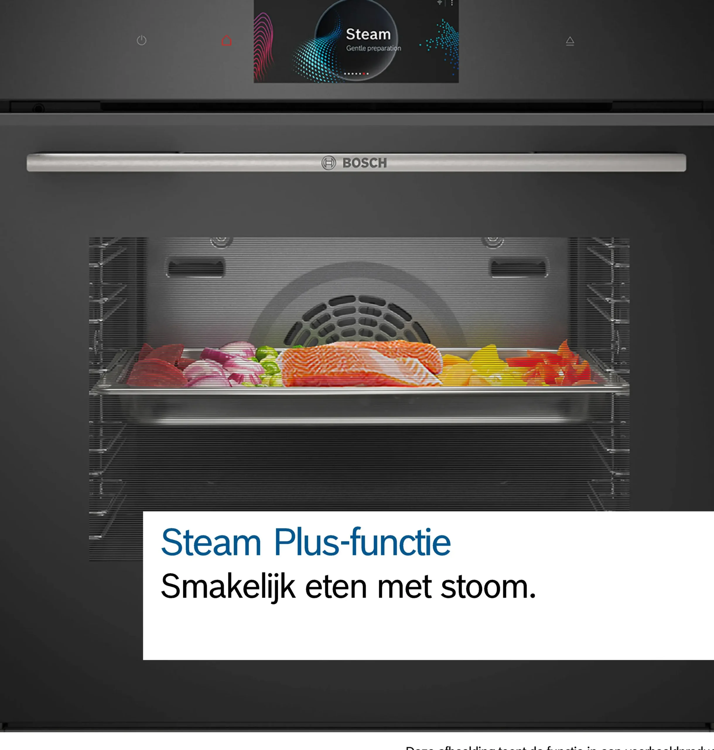 Serie 8 Bakoven met volwaardige stoom 60 x 60 cm Mat zwart