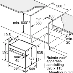 Serie 8 Bakoven 60 x 60 cm Zwart