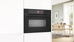 Serie 8 Compacte bakoven met magnetron 60 x 45 cm Mat zwart