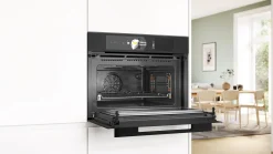 Serie 8 Compacte bakoven met magnetron 60 x 45 cm Mat zwart