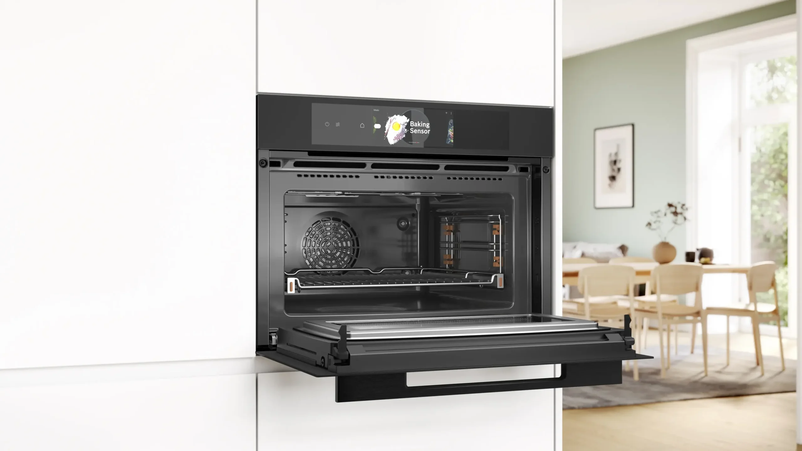 Serie 8 Compacte bakoven met magnetron 60 x 45 cm Mat zwart