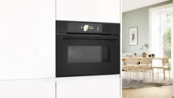 Serie 8 Compacte bakoven met magnetron 60 x 45 cm Mat zwart