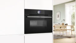 Serie 8 Compacte bakoven met magnetron 60 x 45 cm Zwart