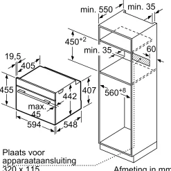 Serie 8 Compacte bakoven 60 x 45 cm Zwart