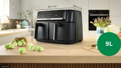 Serie 4 Double Drawer Air Fryer Zwart