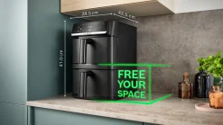 Serie 6 Double Stack Drawer Air Fryer Zwart