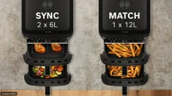 Serie 6 Double Stack Drawer Air Fryer Zwart