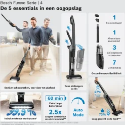 Serie 4 Draadloze steelstofzuiger Flexxo 28 Vmax Grijs