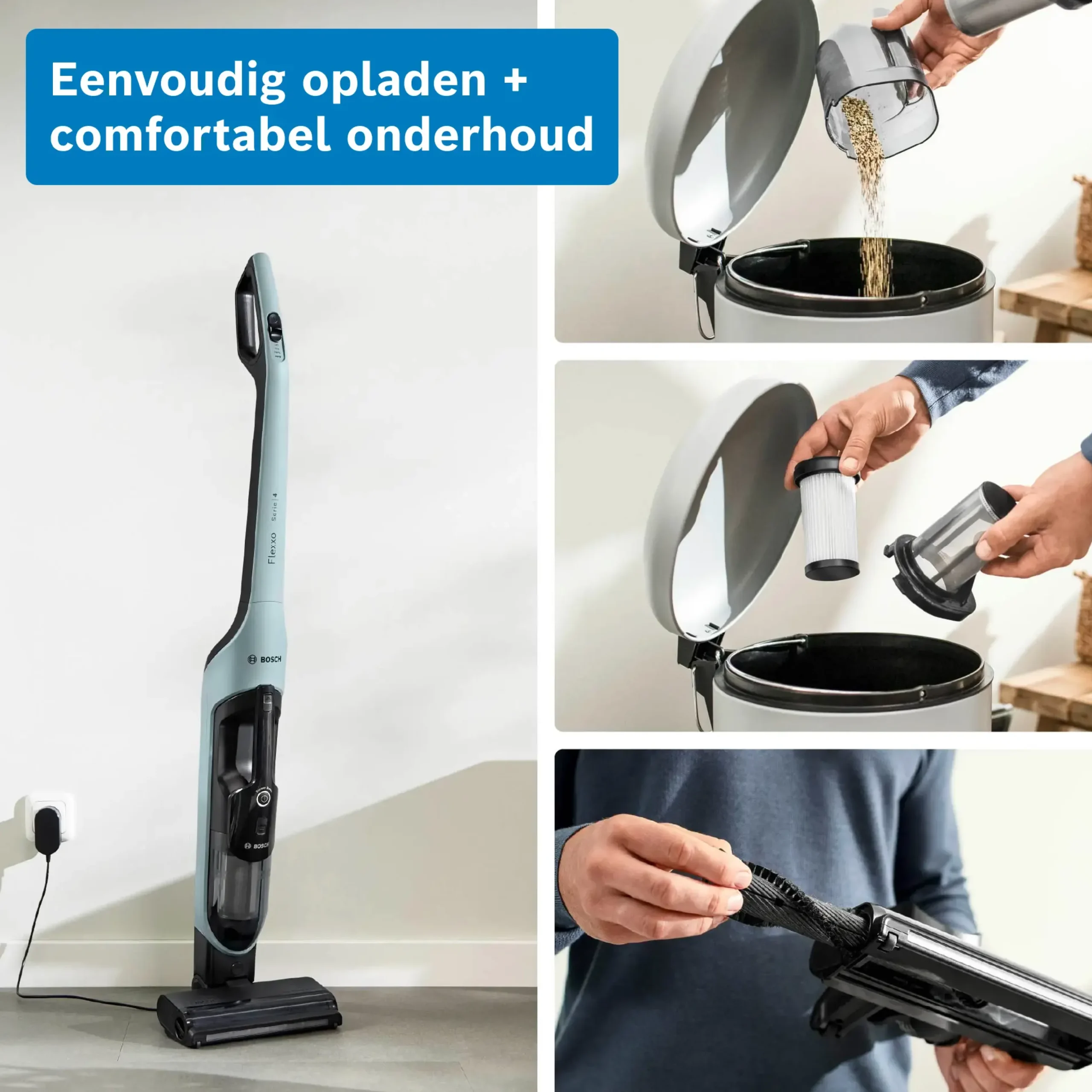 Serie 4 Draadloze steelstofzuiger Flexxo 28 Vmax Blauw