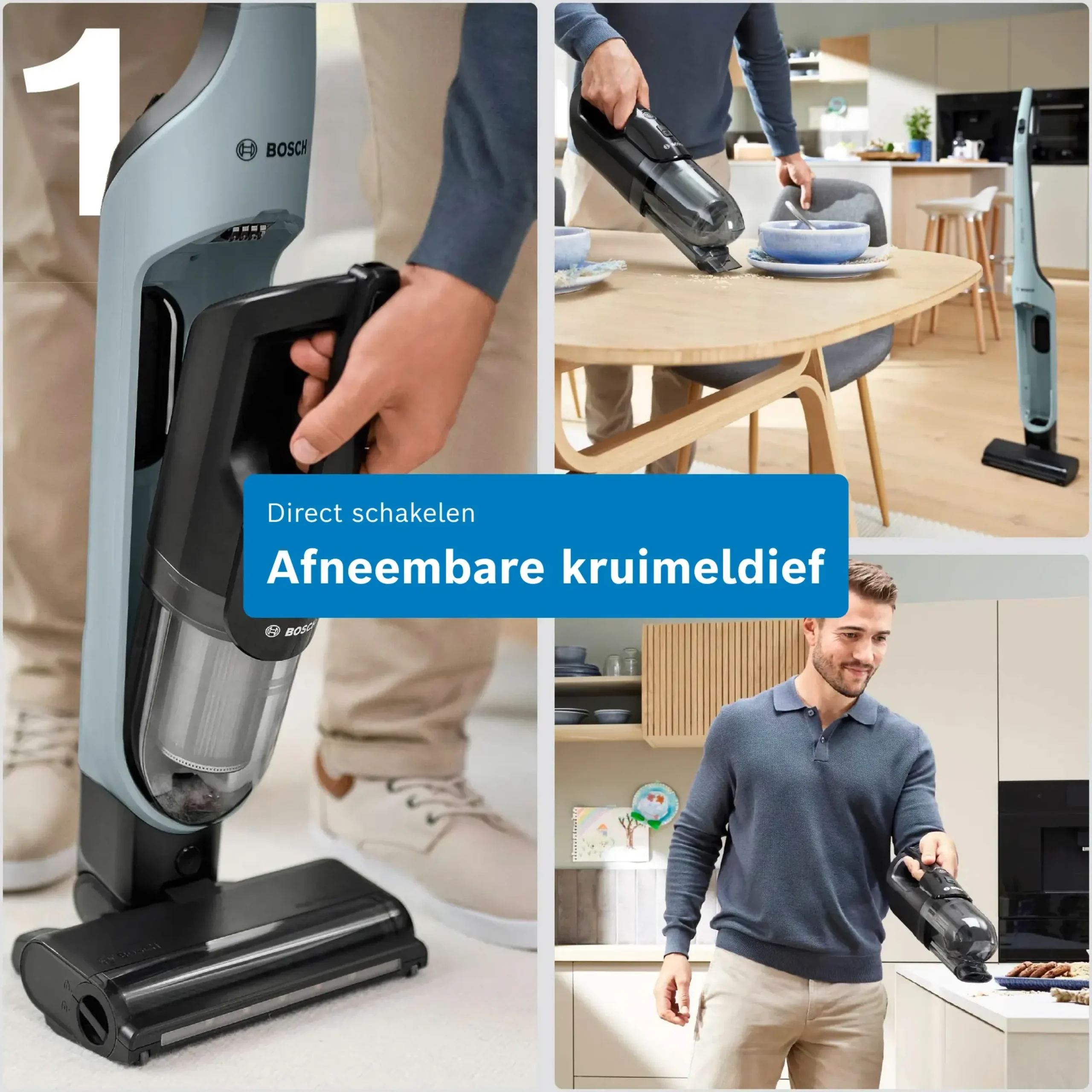 Serie 4 Draadloze steelstofzuiger Flexxo 28 Vmax Blauw