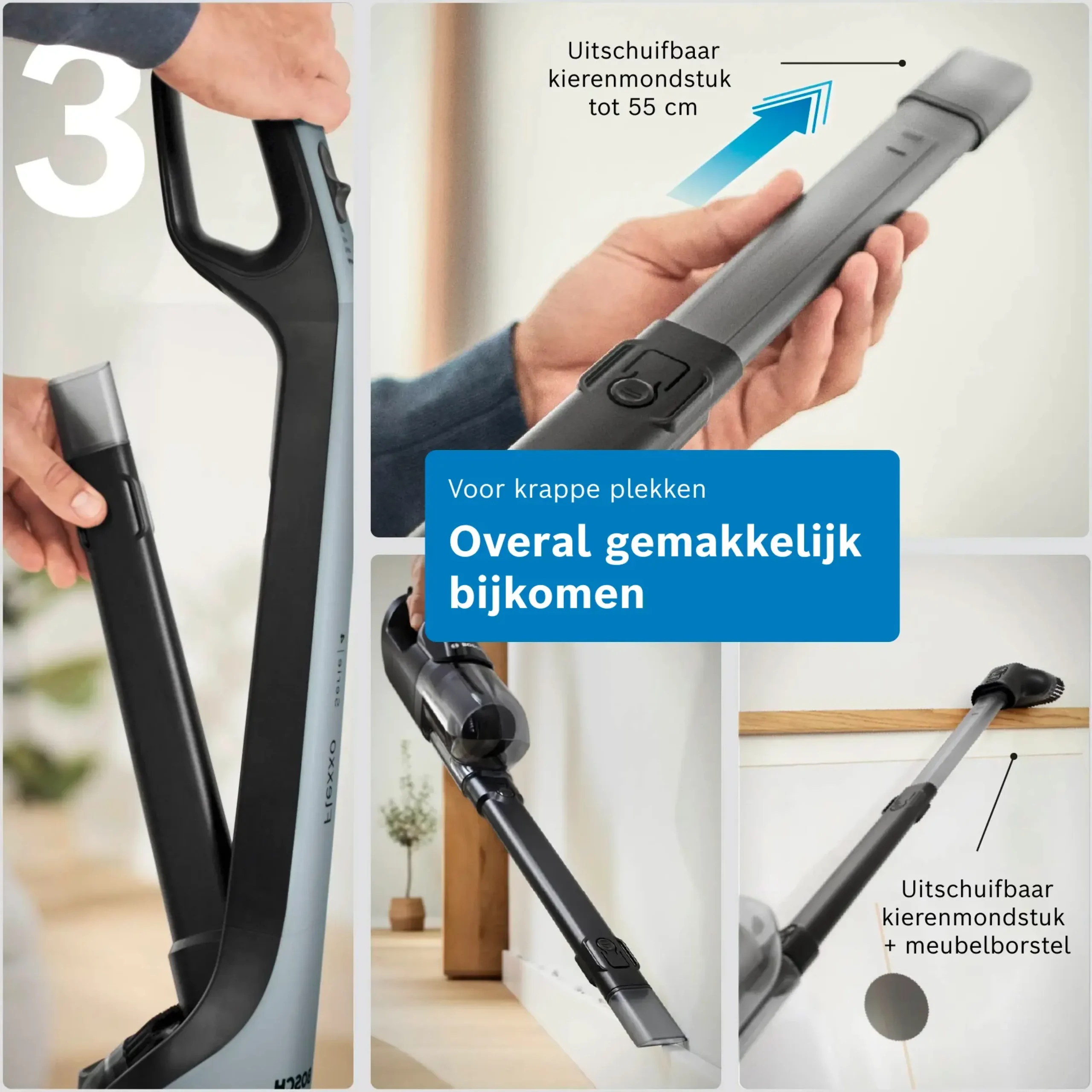 Serie 4 Draadloze steelstofzuiger Flexxo 28 Vmax Blauw