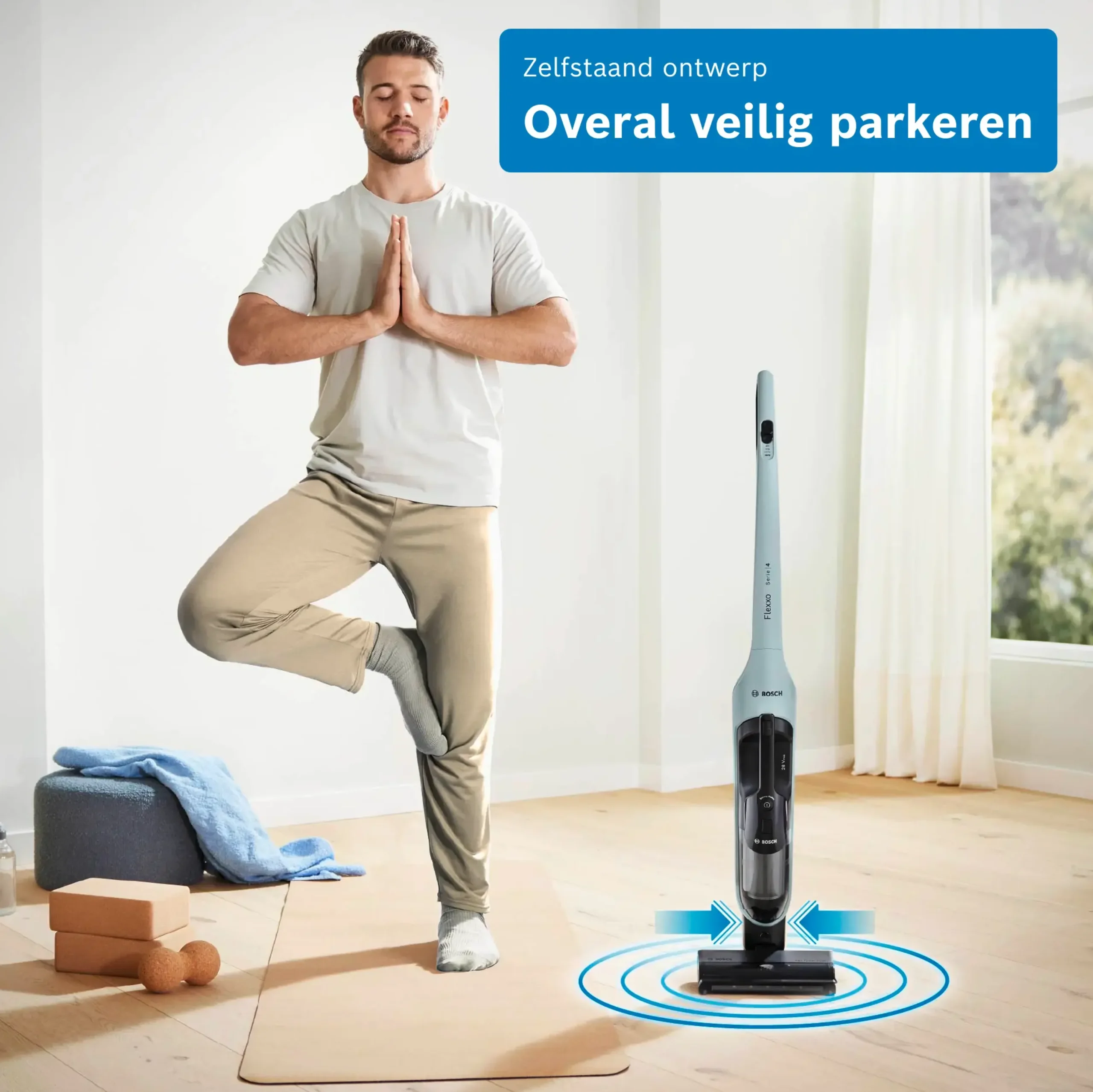Serie 4 Draadloze steelstofzuiger Flexxo 28 Vmax Blauw
