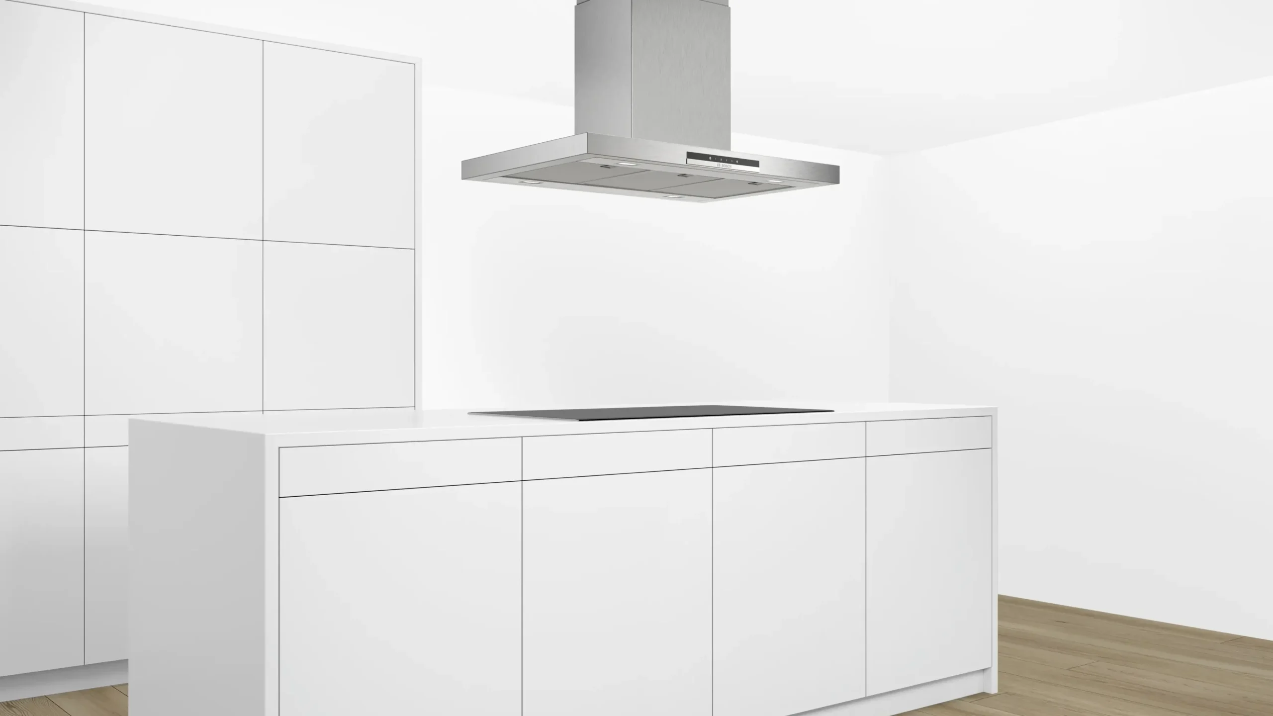 Serie 4 Eilandschouwkap 90 cm Roestvrij staal