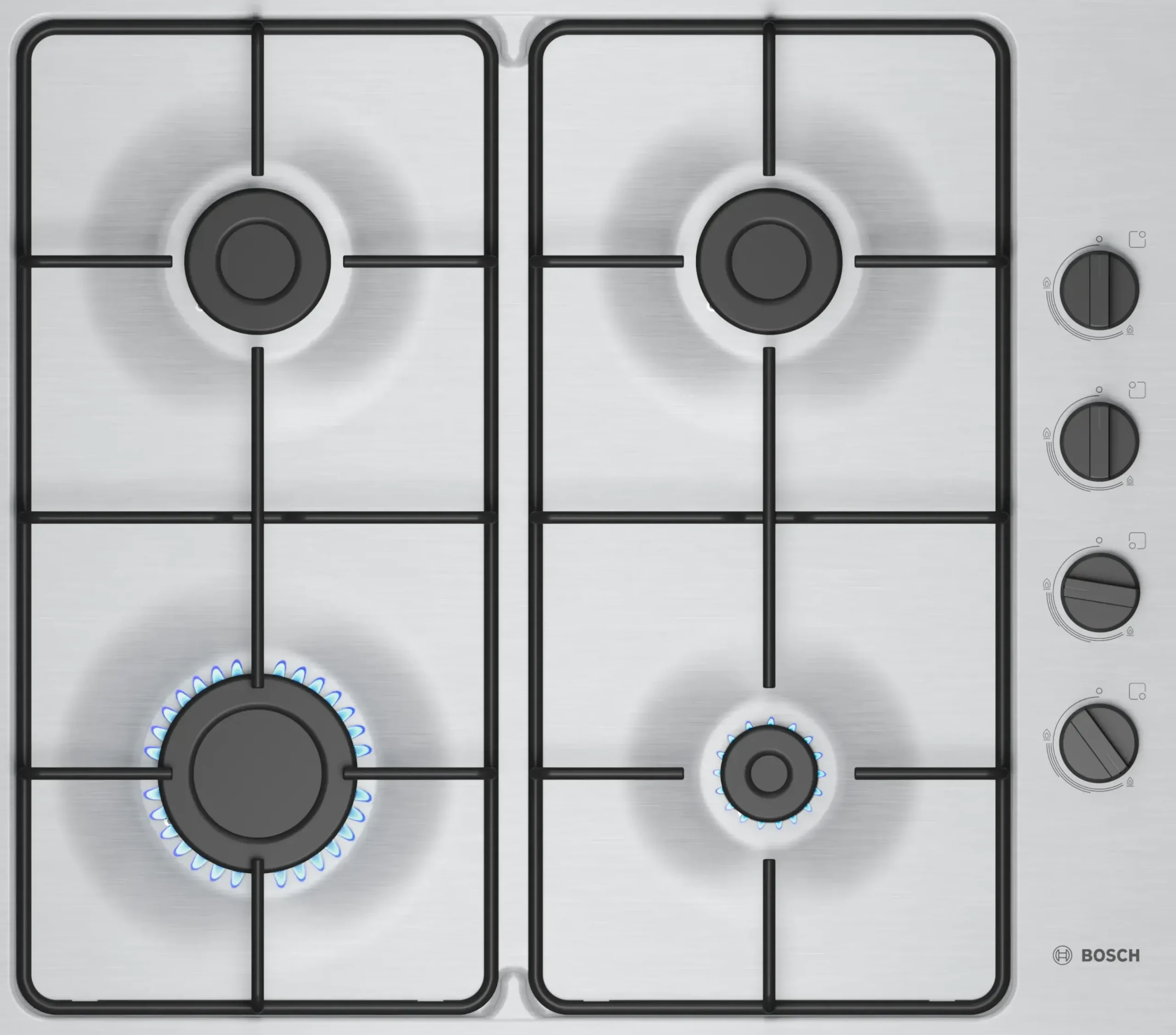 Serie 2 Gaskookplaat Inox