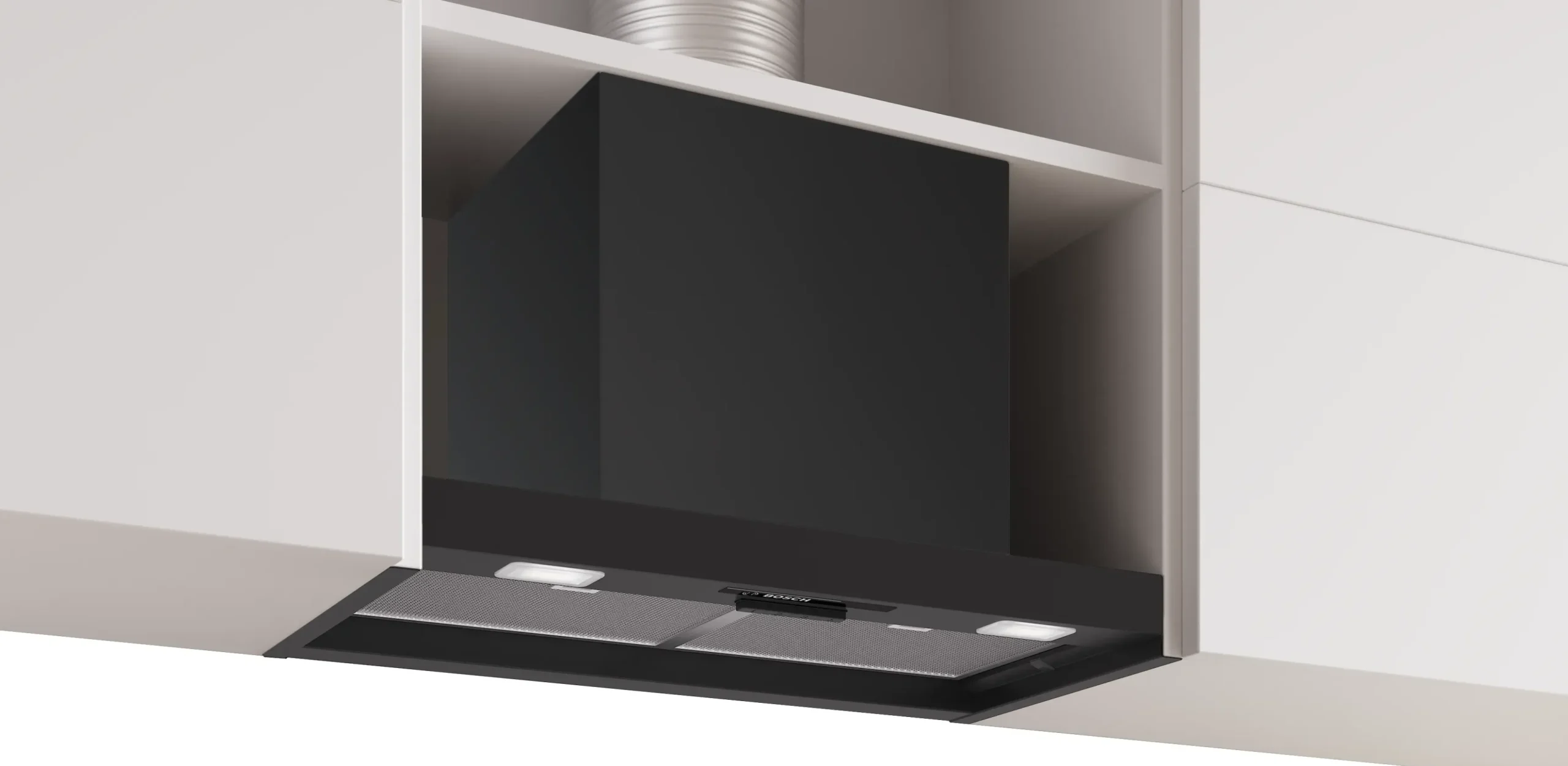 Serie 2 Geïntegreerde blokdesign schouwkap 60 cm Matzwart