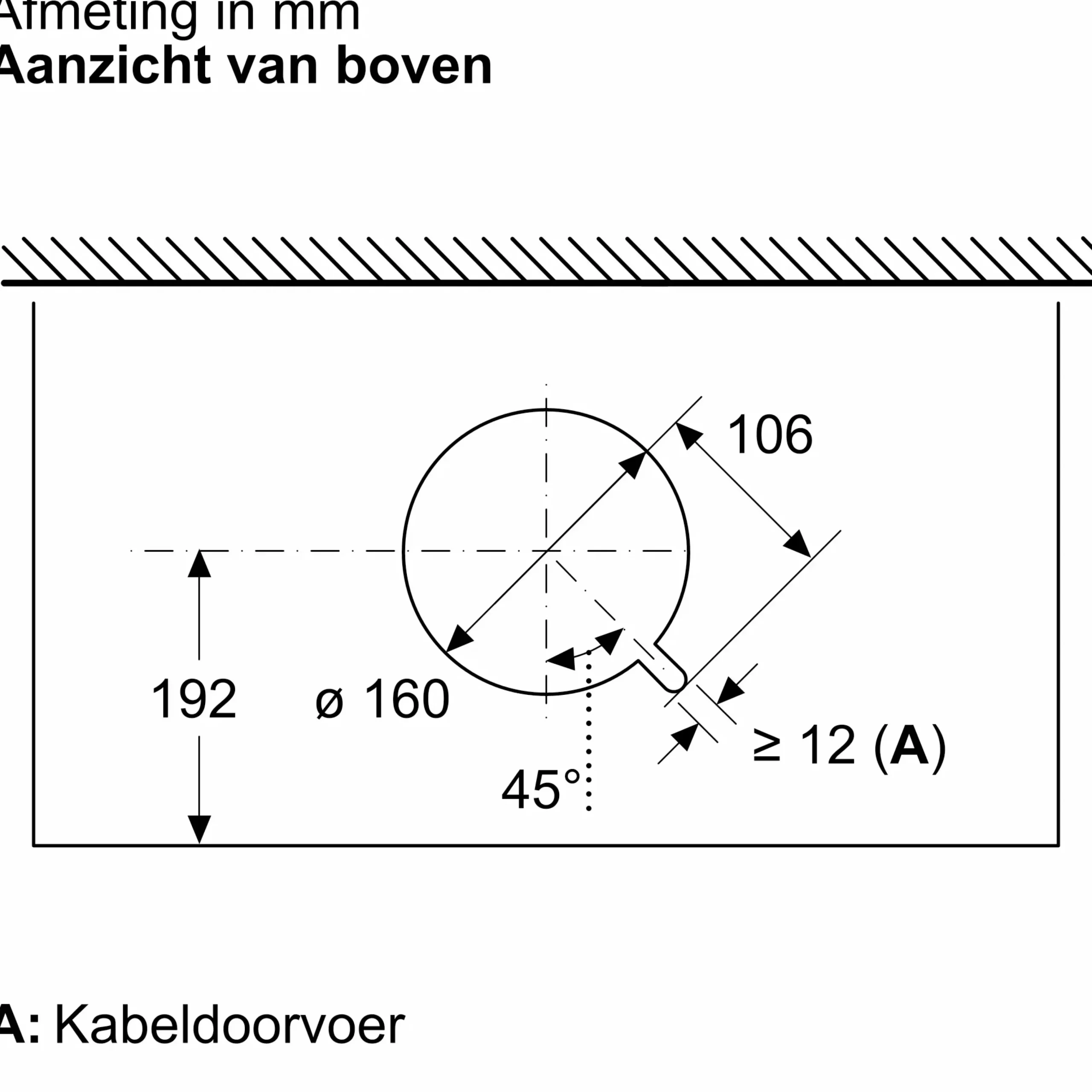 Serie 2 Geïntegreerde blokdesign schouwkap 60 cm Matzwart
