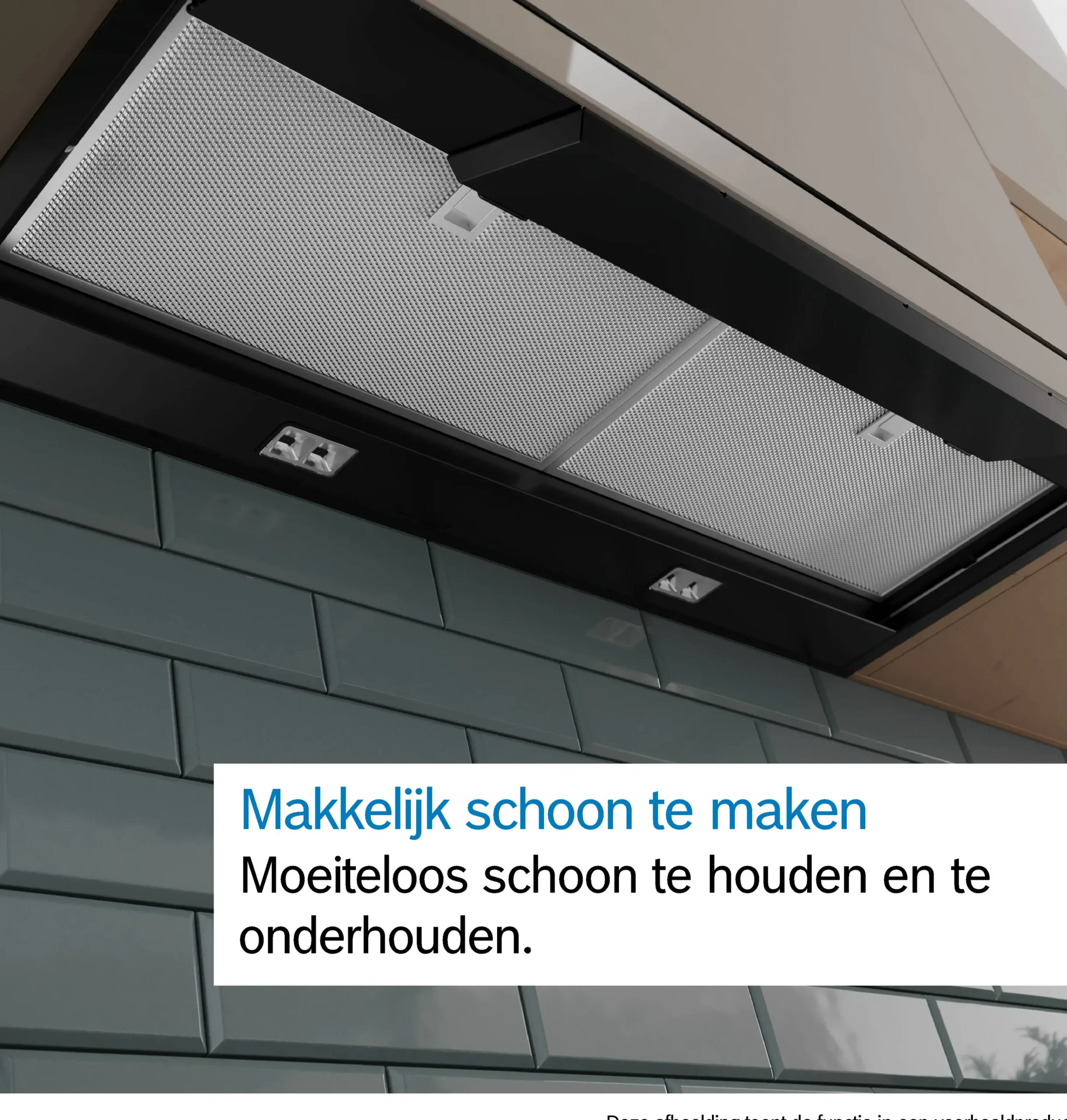 Serie 6 Geïntegreerde blokdesign schouwkap 90 cm zwart glas, Matzwart