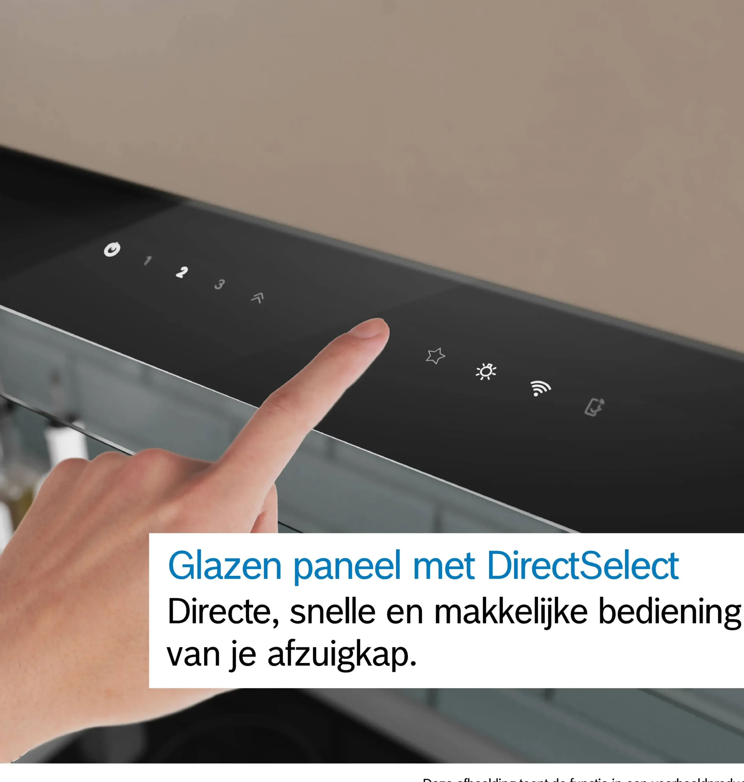 Serie 6 Geïntegreerde blokdesign schouwkap 90 cm zwart glas, Matzwart