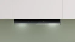 Serie 6 Geïntegreerde blokdesign schouwkap 60 cm zwart glas, Matzwart