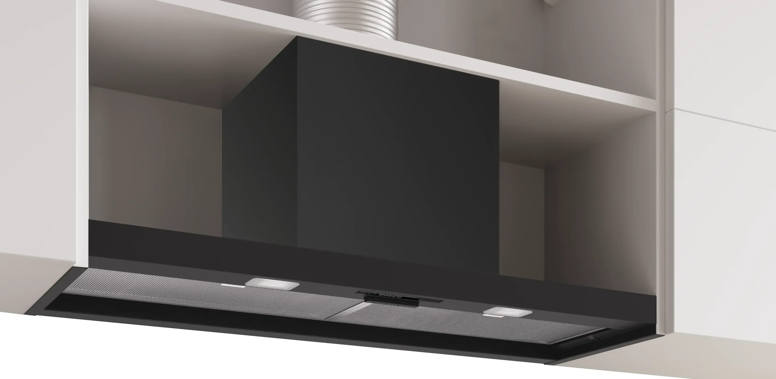 Serie 2 Geïntegreerde blokdesign schouwkap 90 cm Matzwart