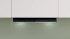 Serie 6 Geïntegreerde blokdesign schouwkap 60 cm zwart glas, Matzwart