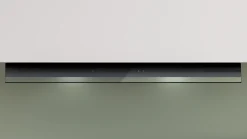 Serie 6 Geïntegreerde blokdesign schouwkap 90 cm zwart glas, Matzwart