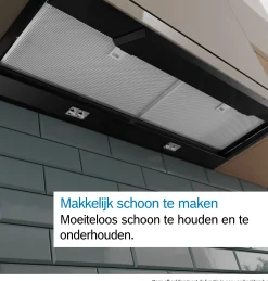 Serie 6 Geïntegreerde blokdesign schouwkap 90 cm zwart glas, Matzwart