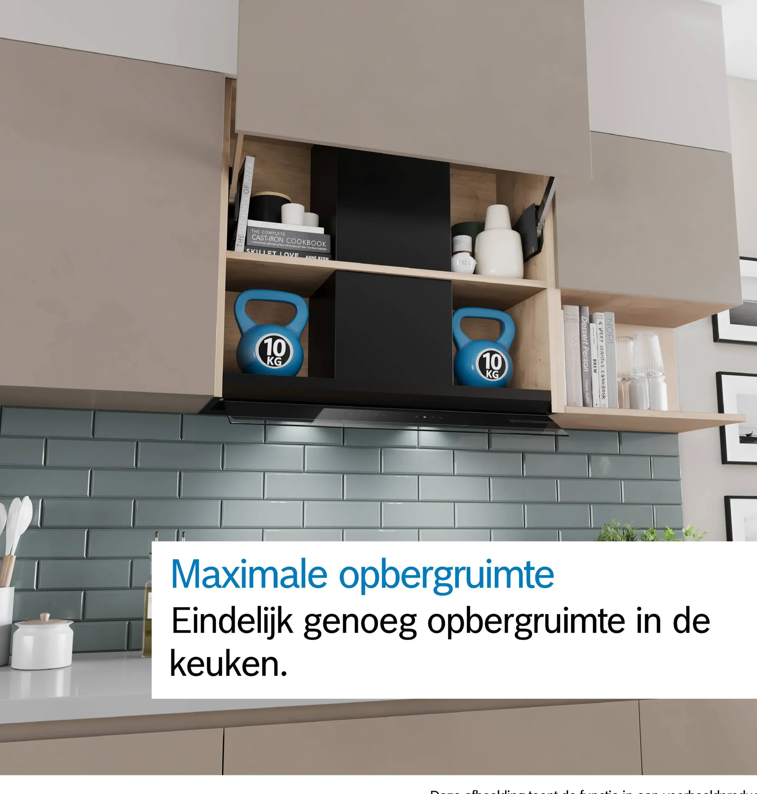 Serie 4 Geïntegreerde blokdesign schouwkap 60 cm helder glas, Matzwart