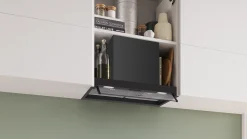 Serie 4 Geïntegreerde blokdesign schouwkap 60 cm helder glas, Matzwart