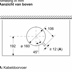 Serie 4 Geïntegreerde blokdesign schouwkap 60 cm helder glas, Matzwart