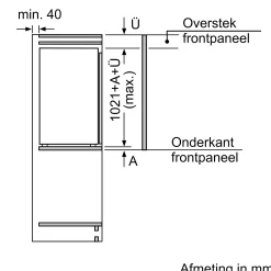 Serie 2 Inbouw koelkast met vriesvak 102.1 x 54.1 cm Sleepdeur