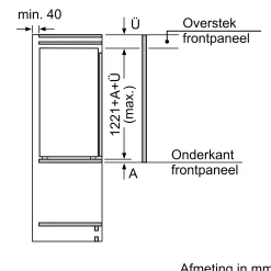 Serie 2 Inbouw koelkast 122.1 x 54.1 cm Sleepdeur