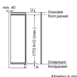 Serie 4 Inbouw koelkast 177.2 x 54.1 cm Vlakscharnier