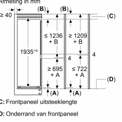 Serie 4 Inbouw koel-vriescombinatie 193.5 x 55.8 cm Vlakscharnier