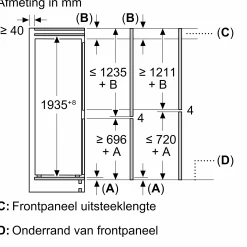 Serie 6 Inbouw koel-vriescombinatie 193.5 x 55.8 cm Vlakscharnier met SoftClose